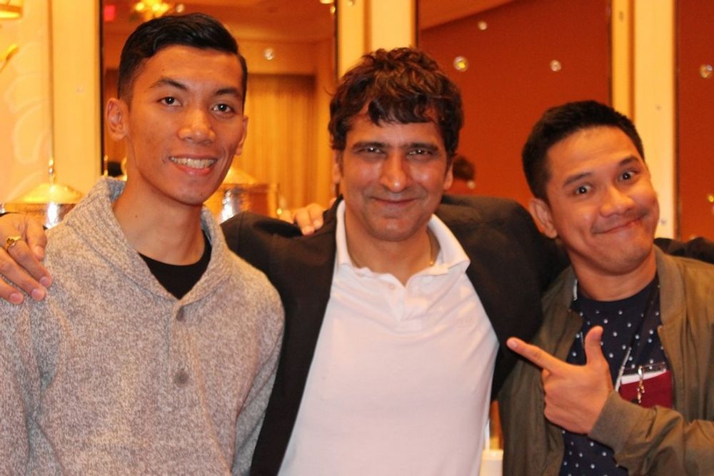 Sonal Dabral mingling with Yogi Pradana and Renaldy Arief at the 'Creative Conversations' seminars