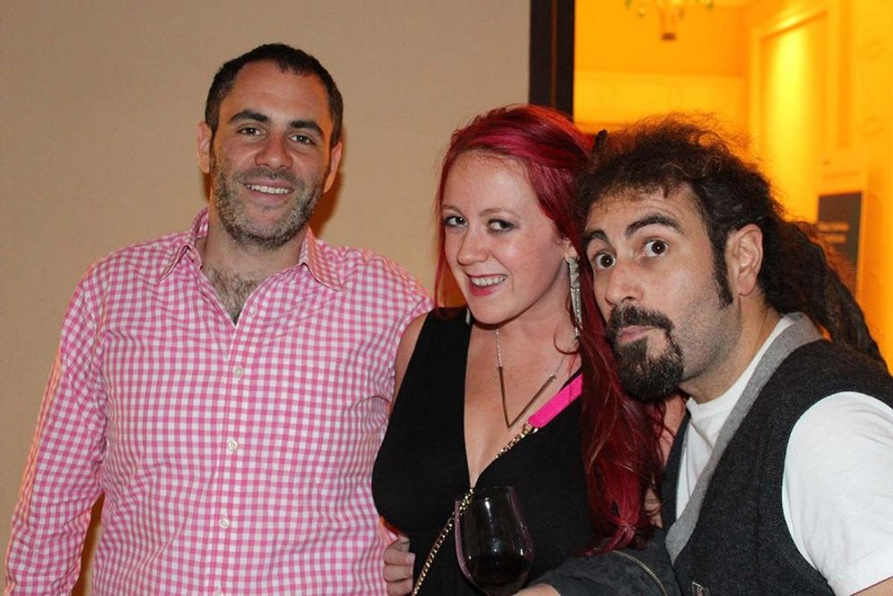 Noah Brier, Rosie Siman, and Faris Yakob having a great time