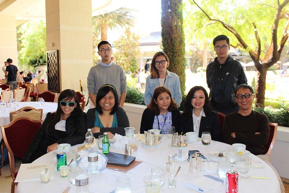 Eugene Cheong and Jureeporn Thaidumrong (on the right), with young creatives (from top to bottom, left to right): Sid Lim Xian Hao, Mei Mei Ng, Daniel Hang Li, Donna Dimayuga, Andrea Dizon, and Piyakan Sirichankachorn