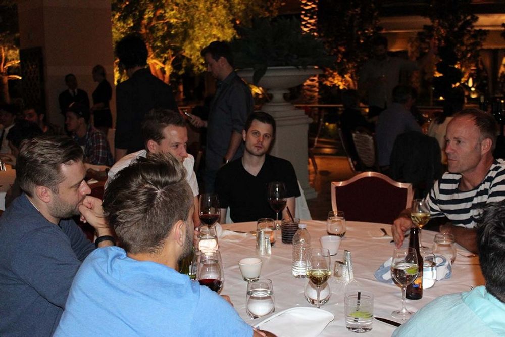 Ralph van Dijk enjoying having dinner with young creatives at the patio party