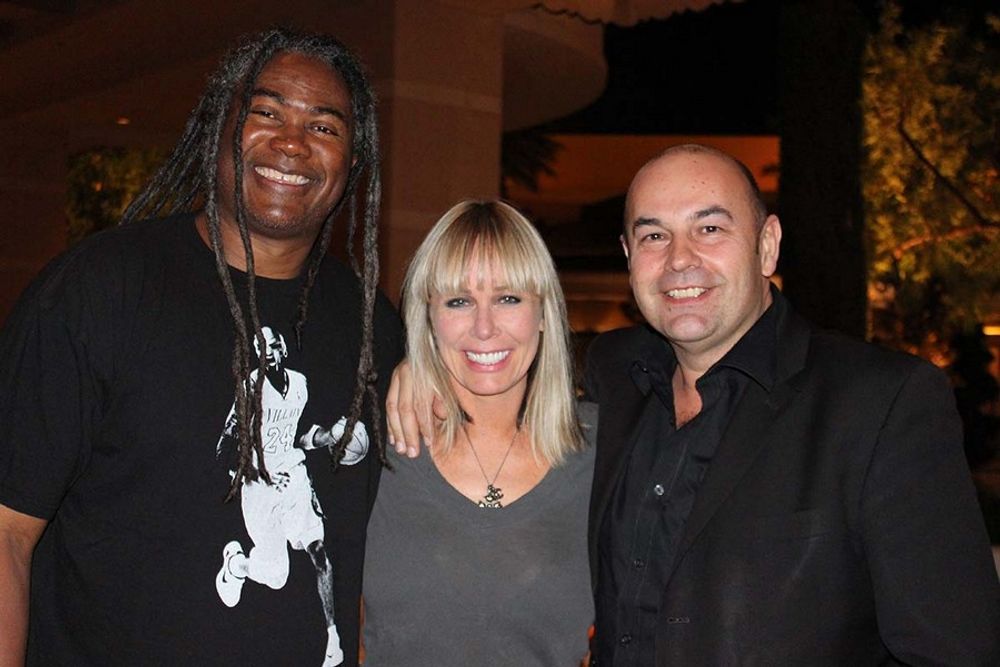 Jimmy Smith, Laura Gregory and John Spary having a wonderful time at the patio party