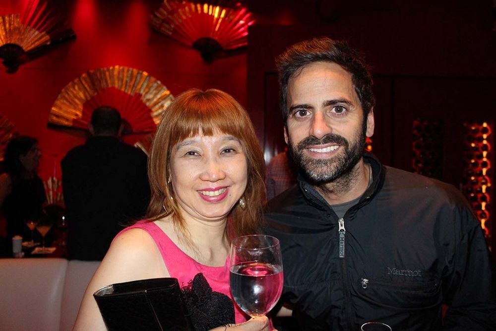 Bee Lee and David Leinheardt enjoying dinner at Mizumi