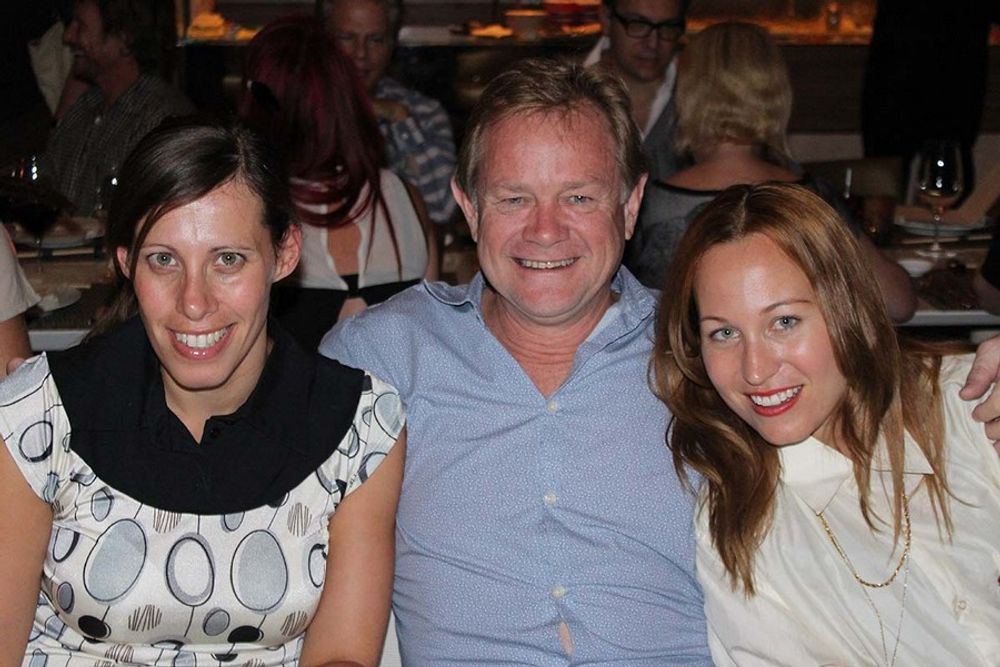 Hadas Liwer, Kim Shaw, and Philippa Groom enjoying dinner at Andrea's