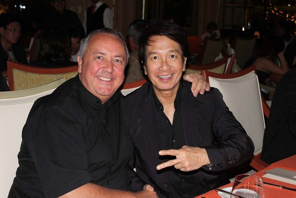 Mark Tutsell and Tham Khai Meng having a great time together at dinner