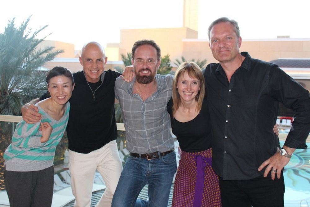 The Design • Package Design Jury on the balcony outside the judging room: Sumiko Matsuda, Jack Anderson, Alexander Schill, Joanina Pastoll, and Peter Knapp