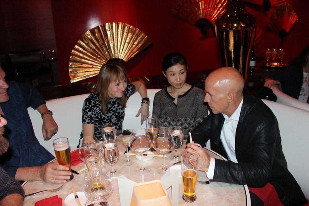 Joanina Pastoll, Sumiko Matsuda and Jack Anderson enjoying dinner at Mizumi