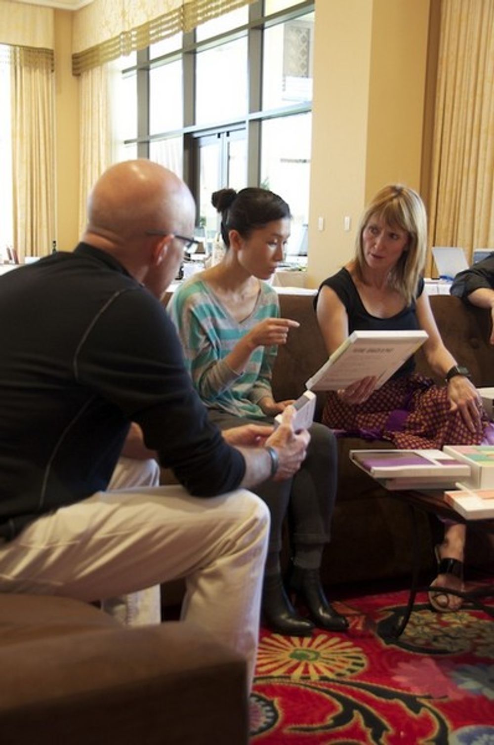Jack Anderson, Sumiko Matsuda and Joanina Pastoll in the judging room