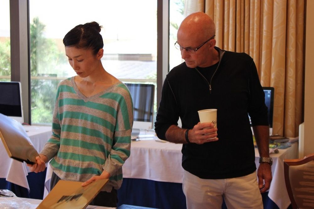 Sumiko Matsuda and Jack Anderson in the judging room