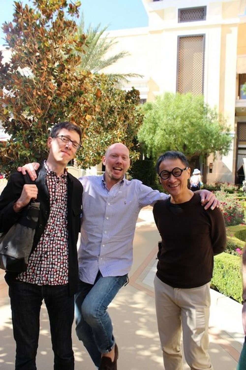 Christian Haas, Philip Ahlqwist and Eugene Cheong having a great time outside the judging room