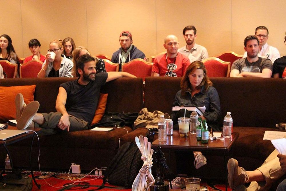 David Leinheardt and Jessica Dierauer having a great time in the judging with the young creatives