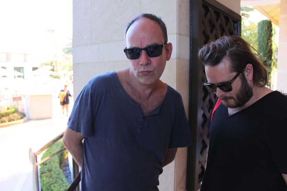 Jeremy Craigen and Matty Burton having an enjoyable time on the patio