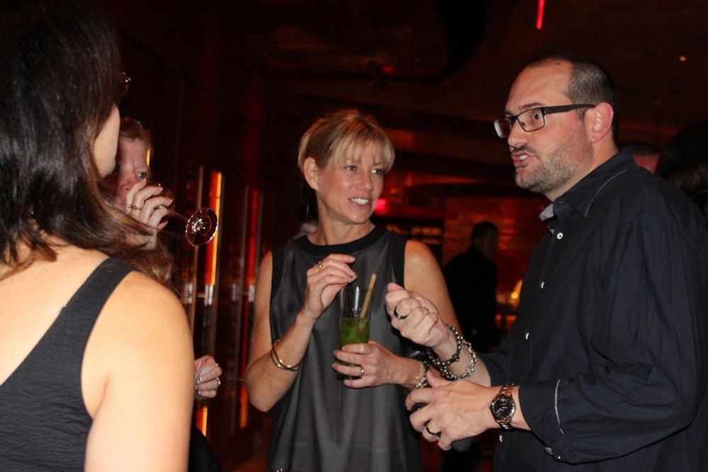 Jo McCrostie and Chris Smith mingling at Mizumi