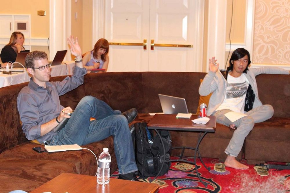 Matt Walsh and Kazoo Sato enjoying judging