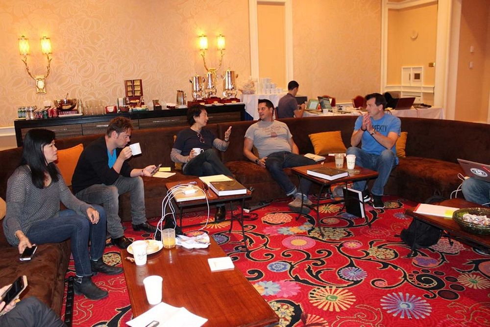 Judy John, Geoffrey Hantson, Tham Khai Meng, Peter Nicholson and Mike Smith enjoying their time in the judging room