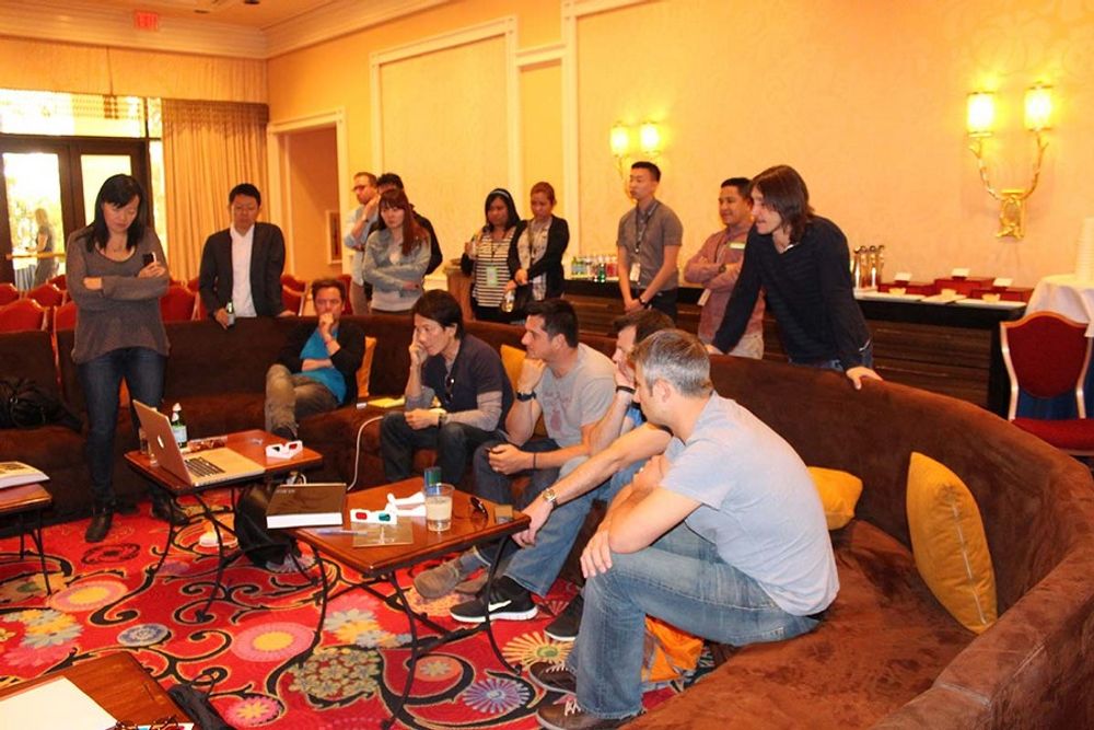 The TV/Cinema/Online Film jury enjoying an intimate discussion with a group of young creatives observing