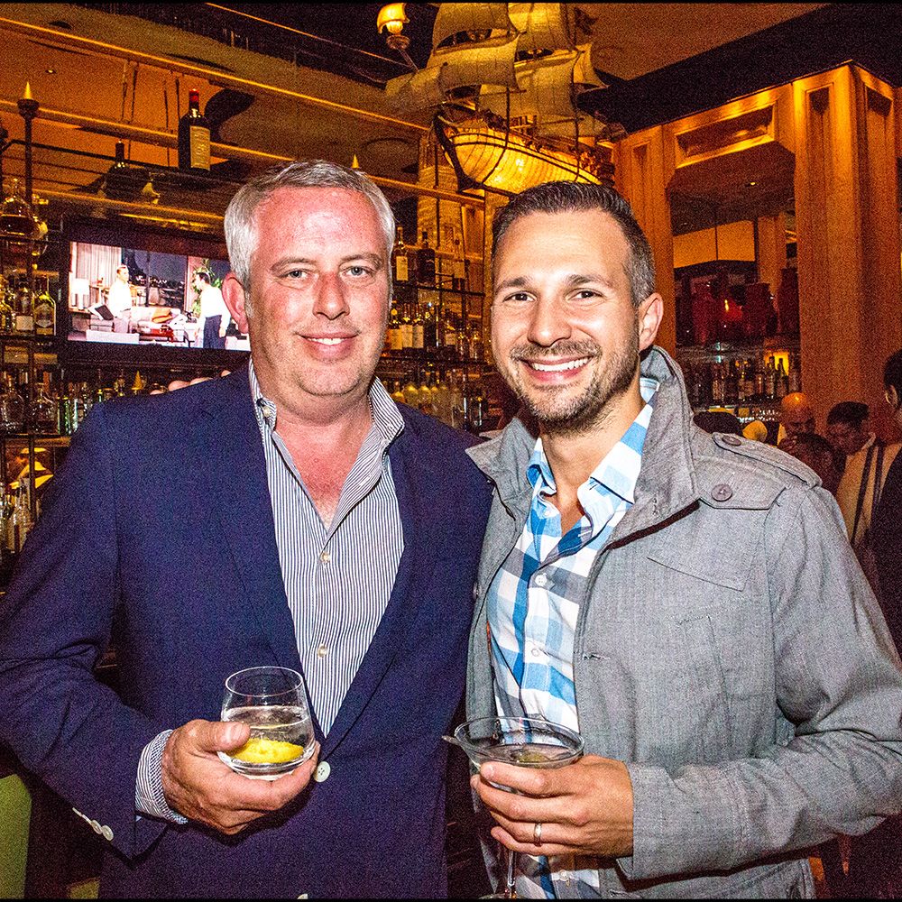 Scott Cymbala and Brian Yessian enjoying drinks at Sinatra