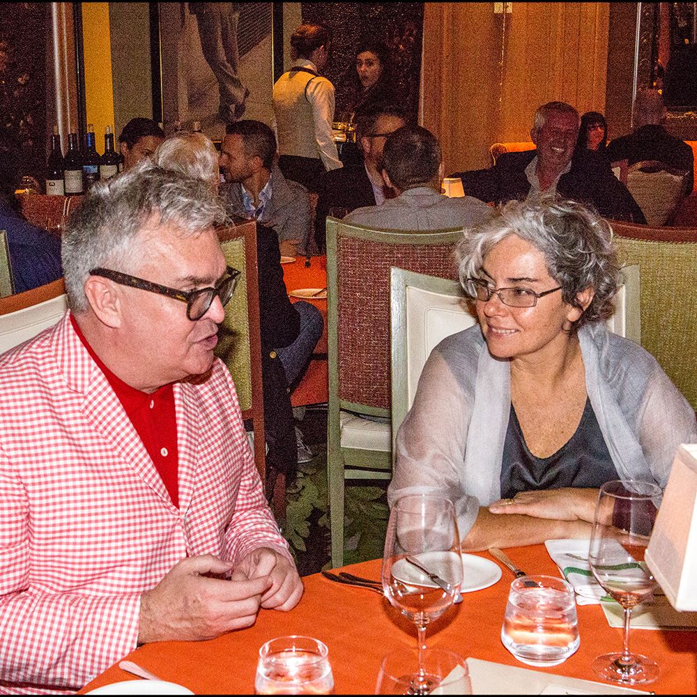 Brian Yessian and Rebeca Mendez having dinner at Sinatra
