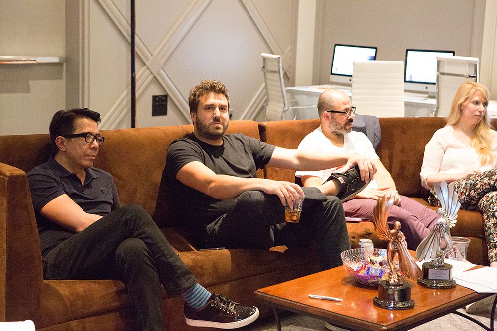 Melvin Mangada, Pedro Prado, Fadi Yaish, and Karolina Galacz in the judging room