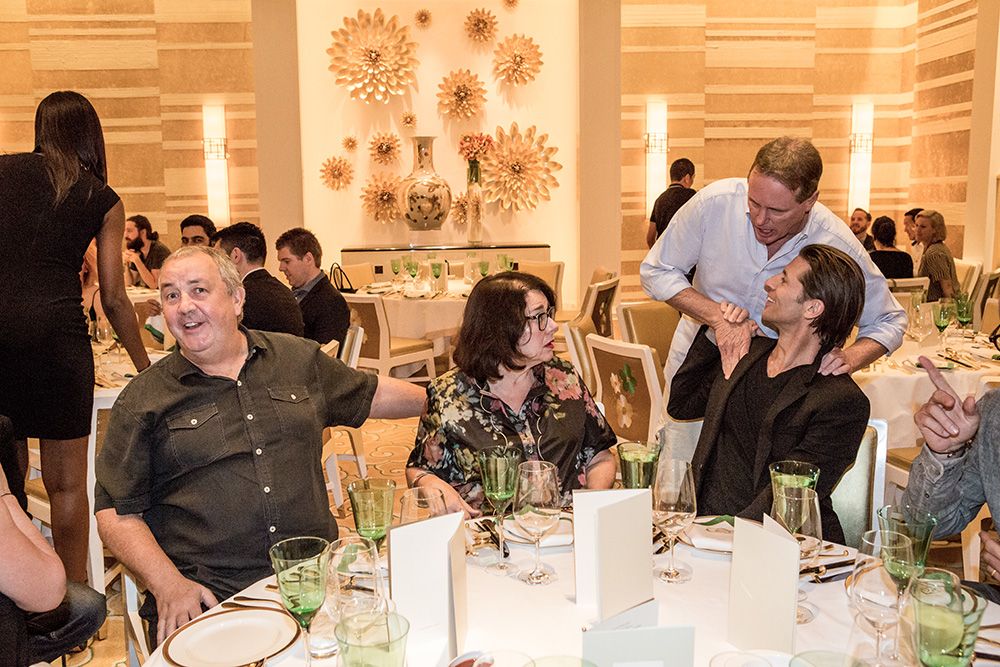 Mark Tutssel, Patsy Peacock, Malcolm Poynton and John Merrifield enjoy dinner at Wing Lei