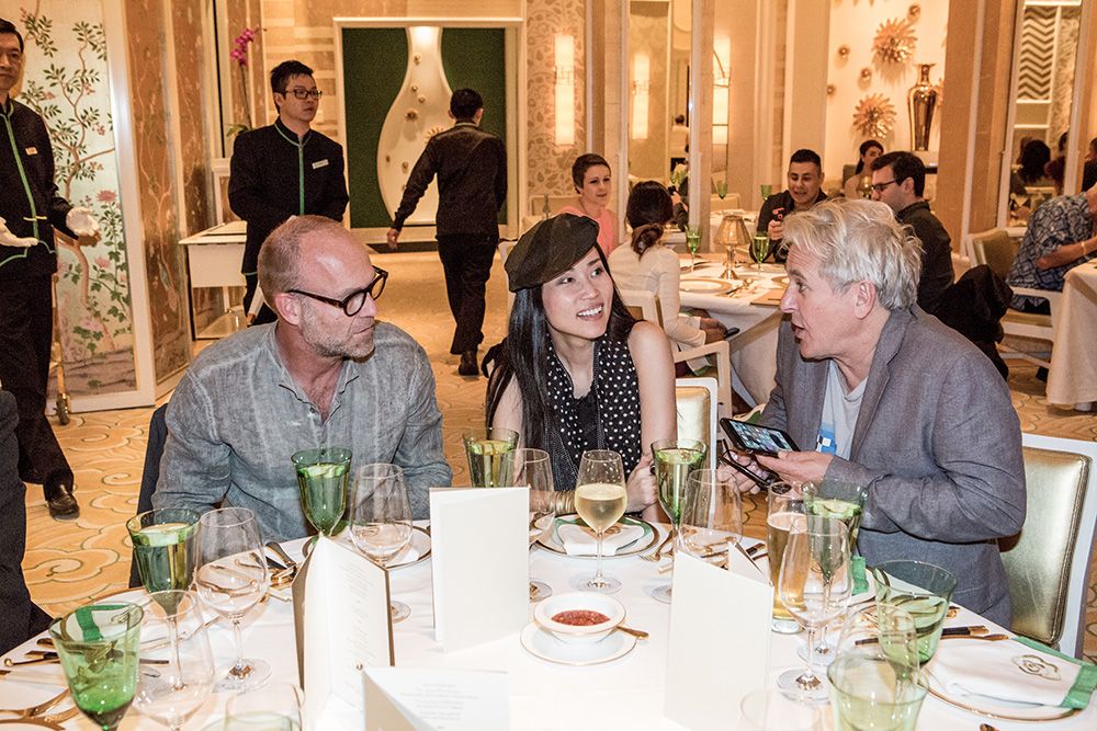 Ralph van Dijk, Pum Lefebure and Steve Mykolyn at dinner at Wing Lei