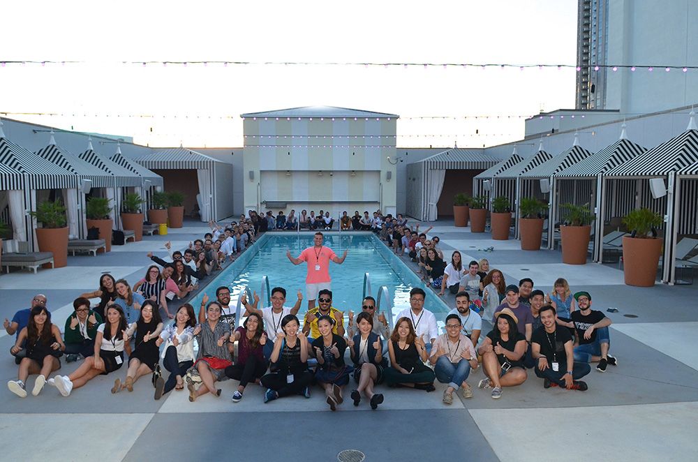 The Creative LIAison attendees by the pool