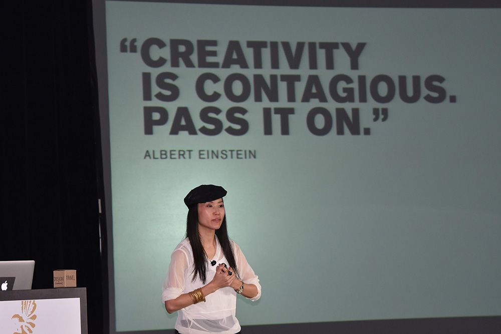Pum Lefebure speaking at Creative Liaisons