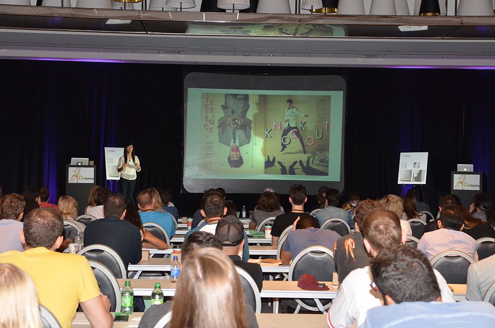 Pum Lefebure speaking at Creative Liaisons
