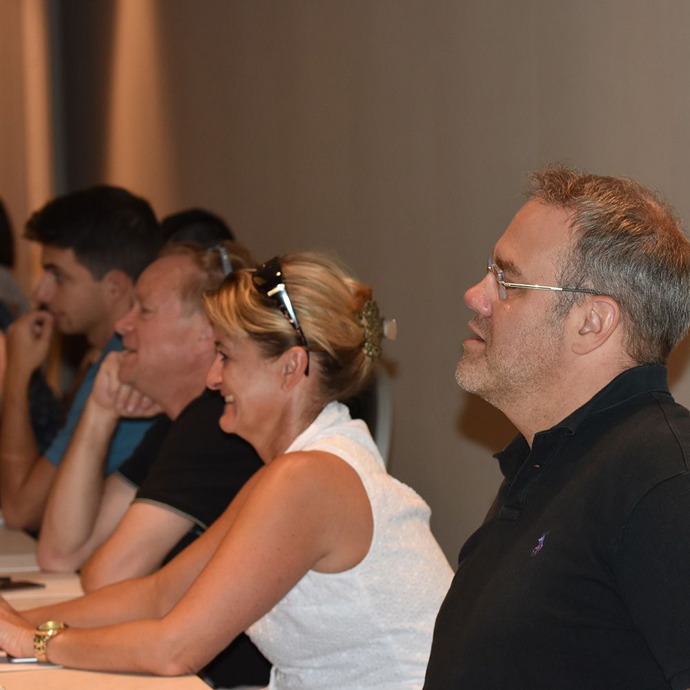 Ted Royer, Emma Wilkie and Kim Shaw listening to the talks at Creative LIAisons