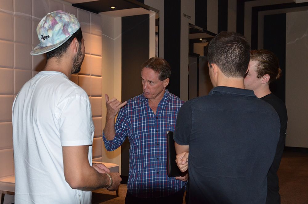 John Merrifield talking to the young creatives