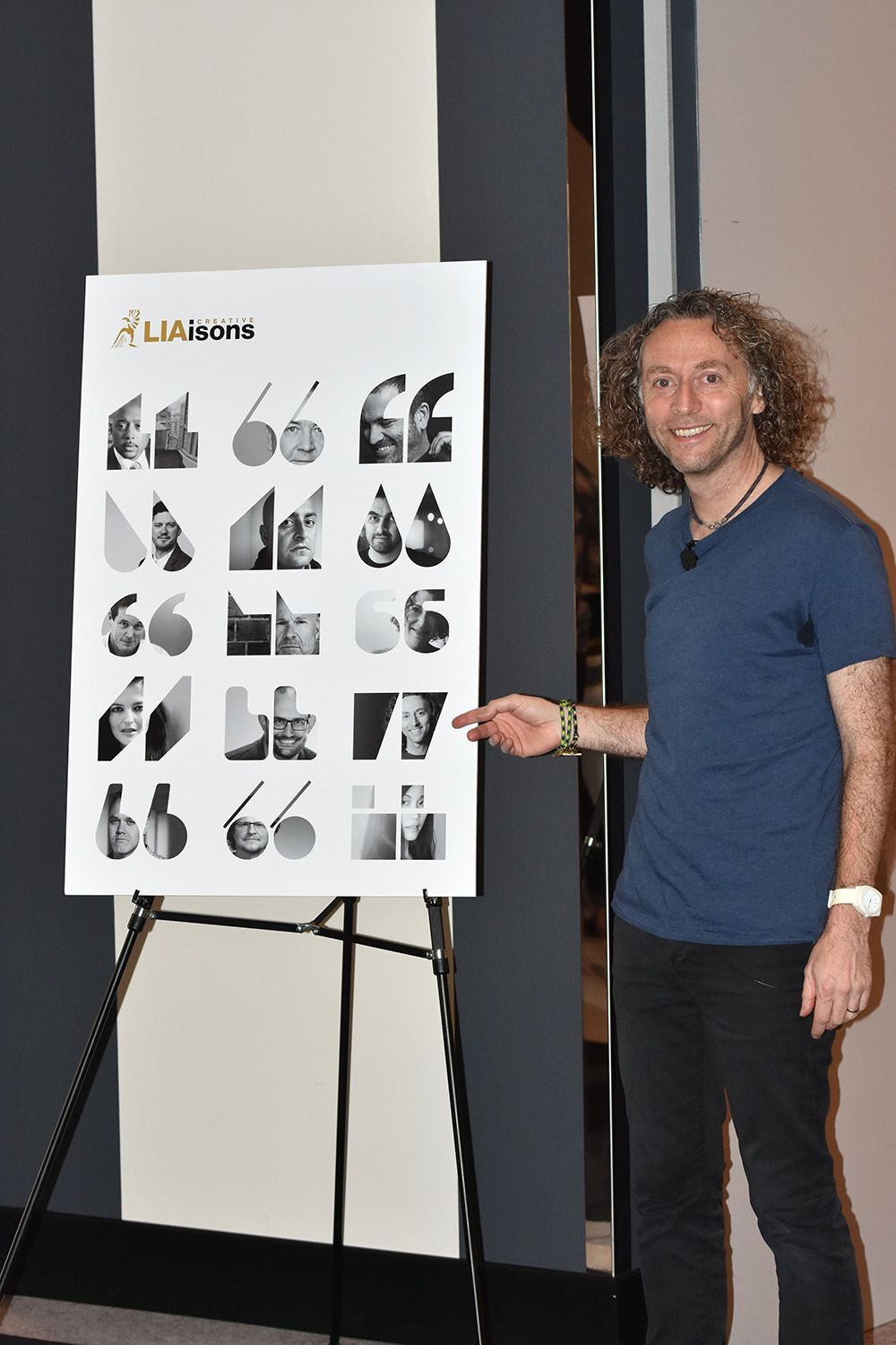 John Mescall getting ready to speak at Creative LIAisons