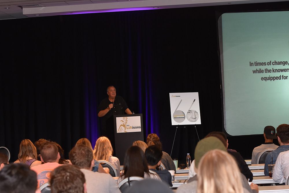 Mark Tutssel speaking at Creative LIAisons