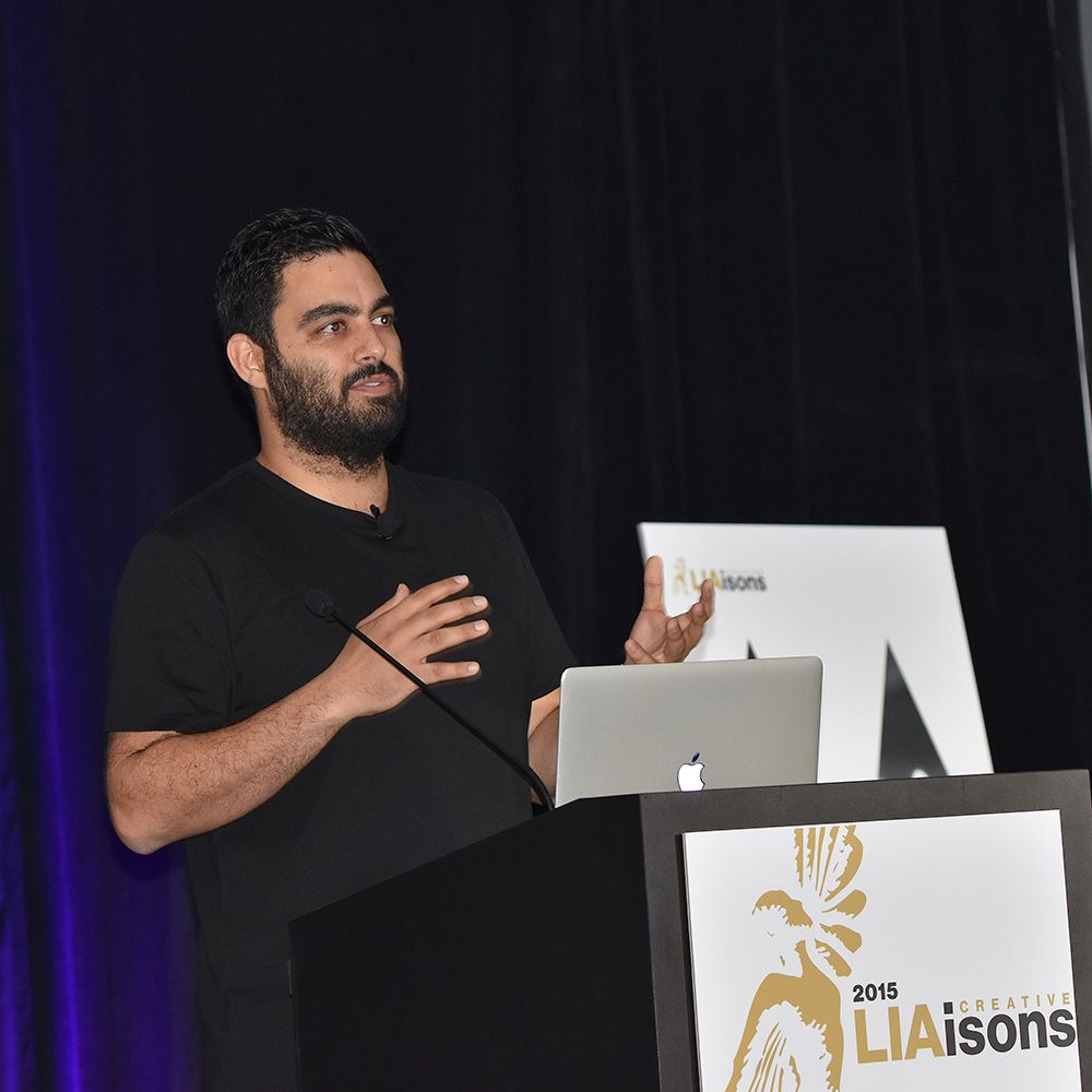 Emad Tahtouh speaking at Creative LIAisons