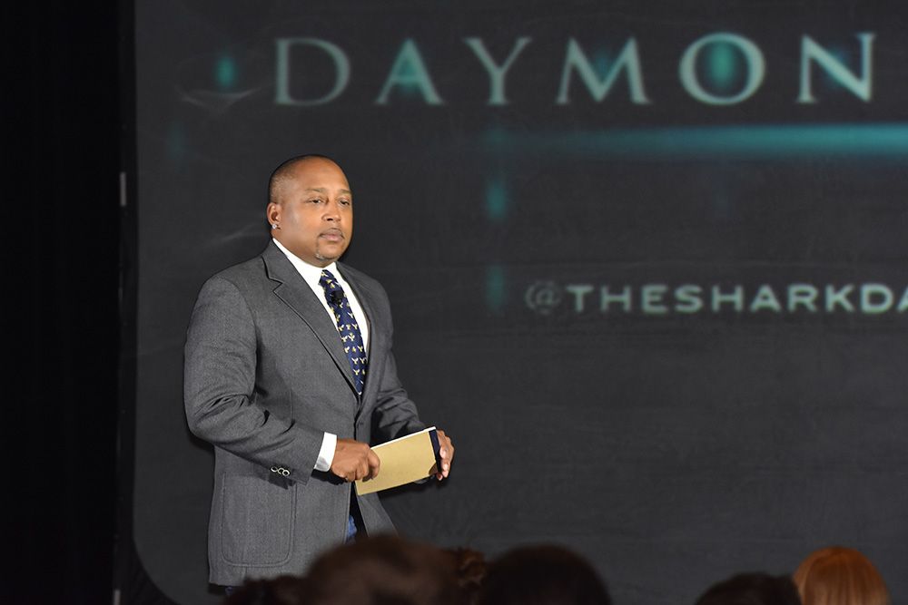 Daymond John speaking at Creative LIAisons