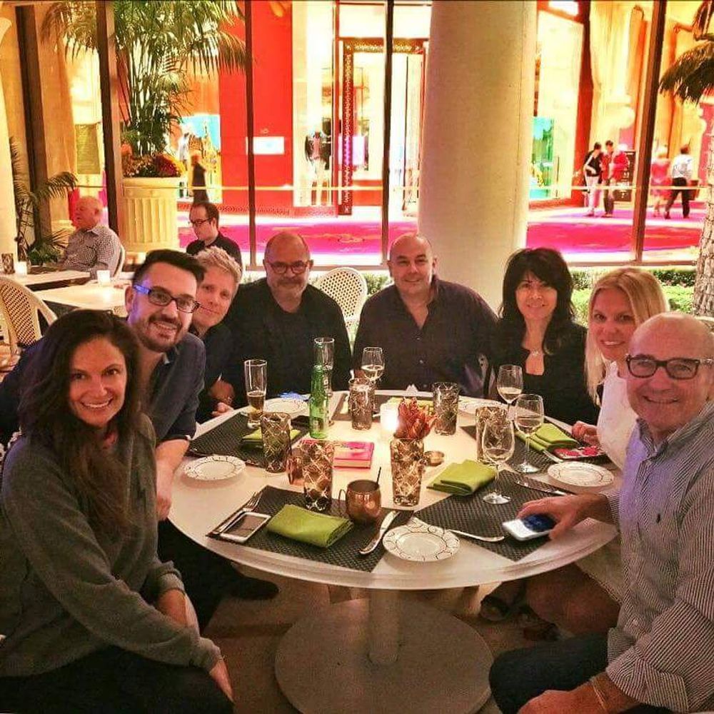 The Production & Post-Prodution Jury having drinks after day one of judging