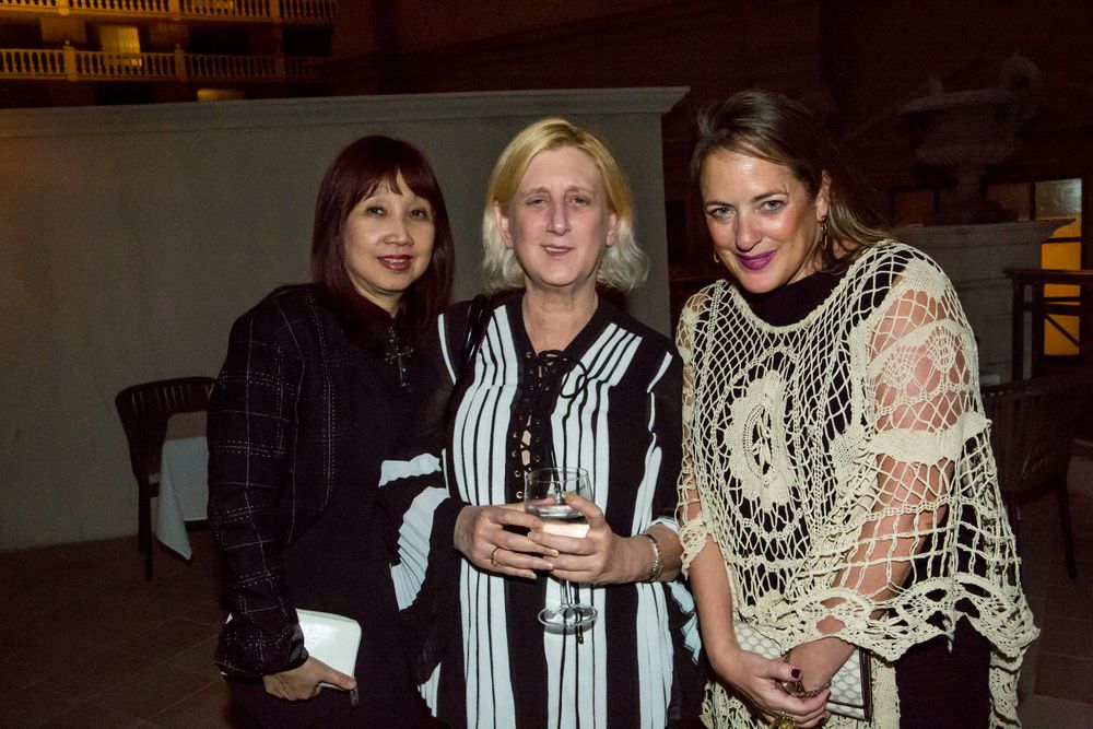 Bee Lee, Barbara Levy, and Susan Credle enjoying drinks at Mr. Chow