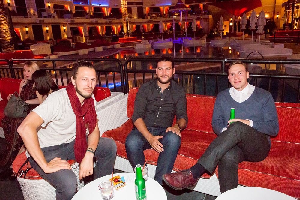 Leonard Rokita, Marco Hackmann and Otto Kilpio at the creative LIAisons welcome party