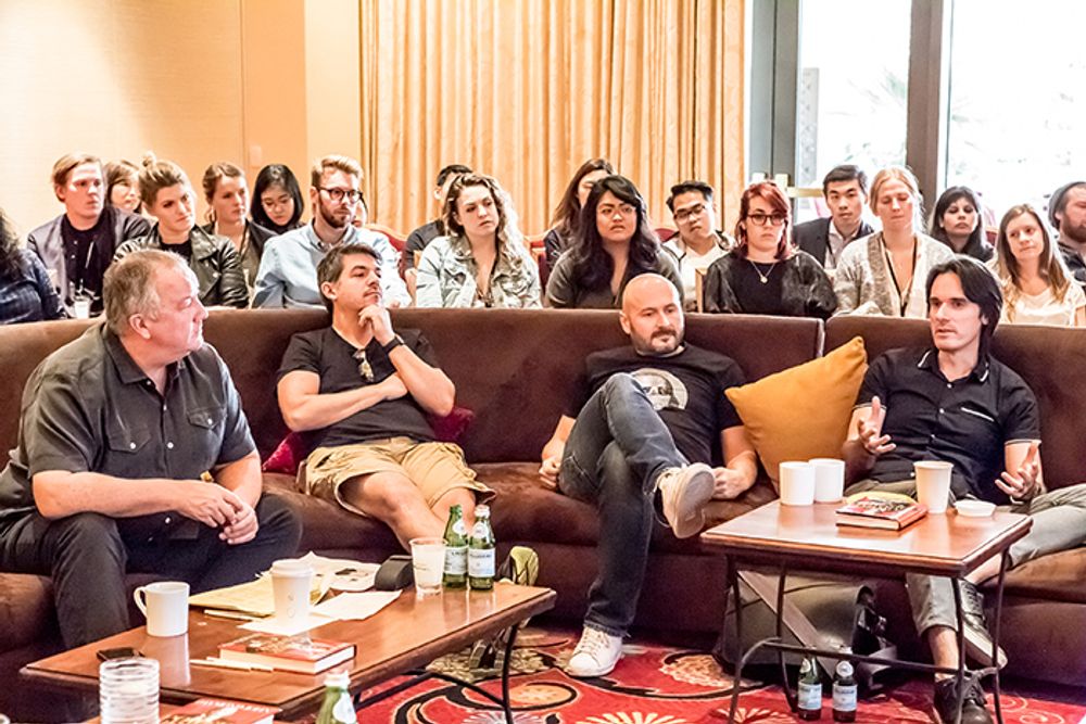 The young creatives observing the Non-Traditional jury statue deliberations