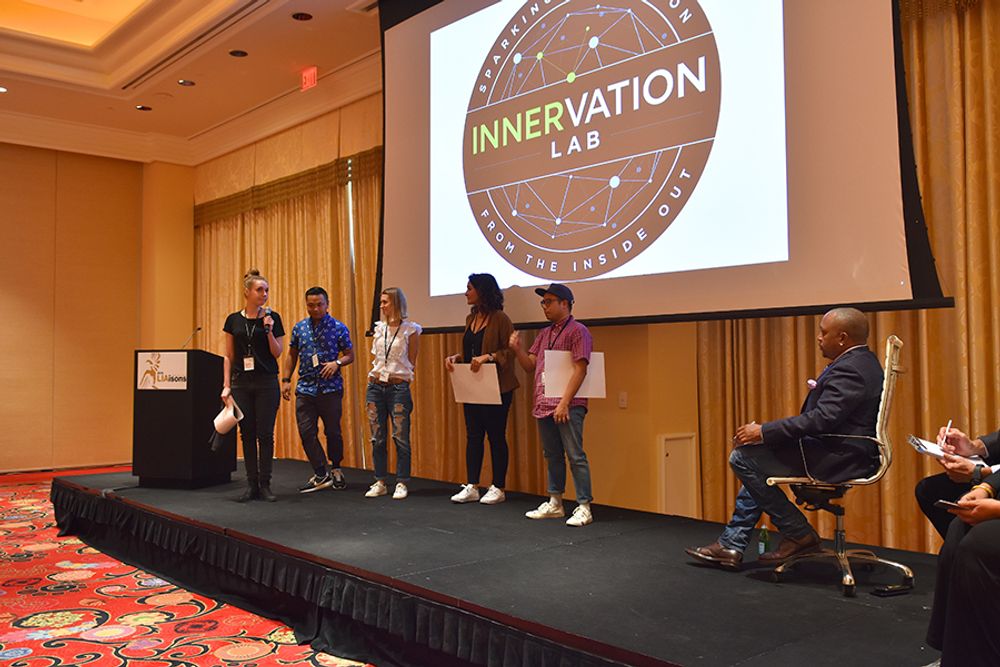 Presenting ideas to Daymon John & Kevin Harrington getting those entrepreneurial juices flowing