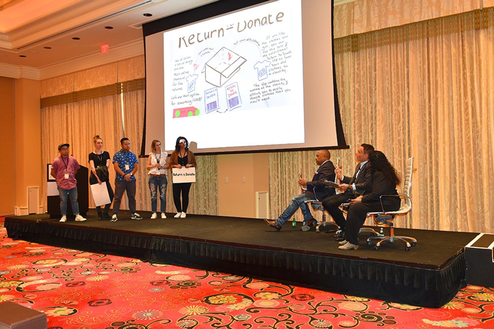 Presenting ideas to Daymon John & Kevin Harrington getting those entrepreneurial juices flowing