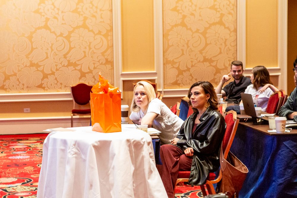 Creative LIAisons are riveted as they listen to Sara Wiffen during InnerVation Lab workshop