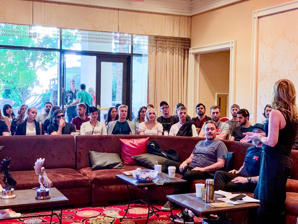 Branded Entertainment Statue Discussions with young creatives observing