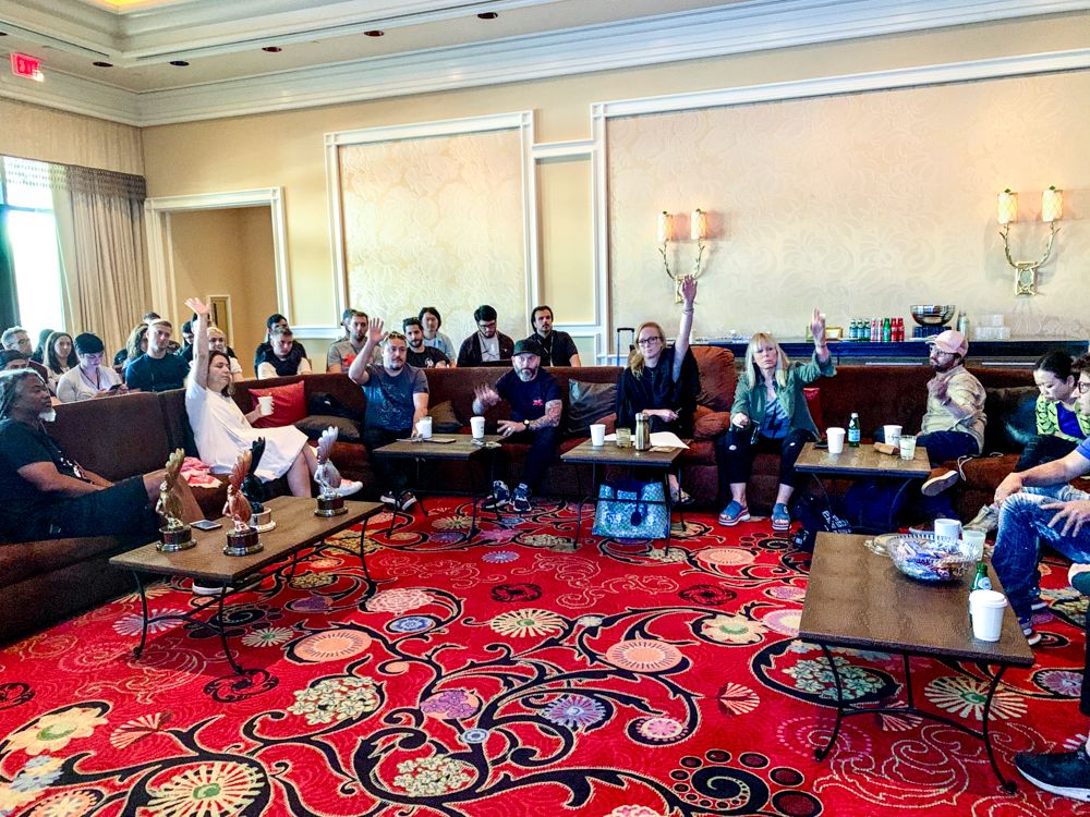 Branded Entertainment Statue Discussions with young creatives observing