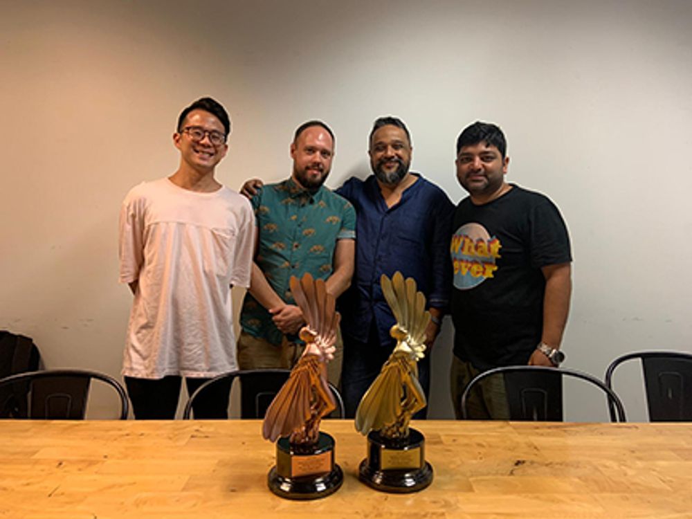 Publicis Singapore team with their LIA Statues